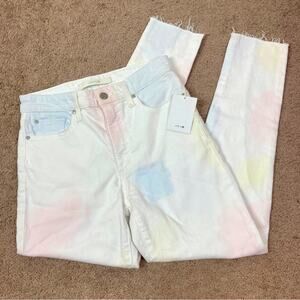 Joe's Jeans The Charlie Tonica High Rise Skinny Crop White Multi Pastel NWT 26